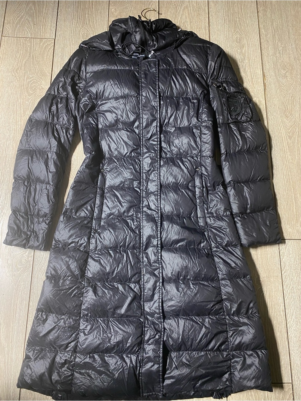 Lauren Ralph Lauren Long Down Quilted Full Zip Winter Coat Detachable Hood Sz XS